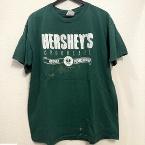 Vintage Hershey’s Chocolate Pennsylvania Men’s Green Graphic Logo Tee XL 23x29